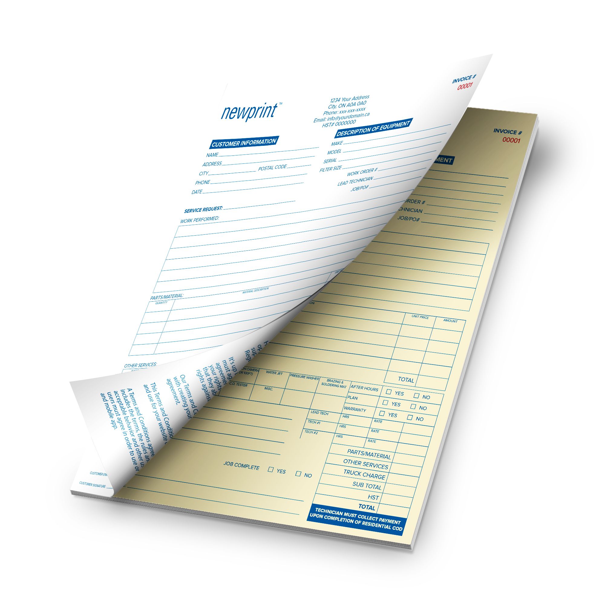 Carbon Copy Invoice Pads, Receipt Pads, Order Pads - Custom Printed!